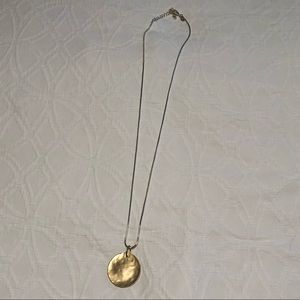Long Silver Necklace with Reversible Pendant